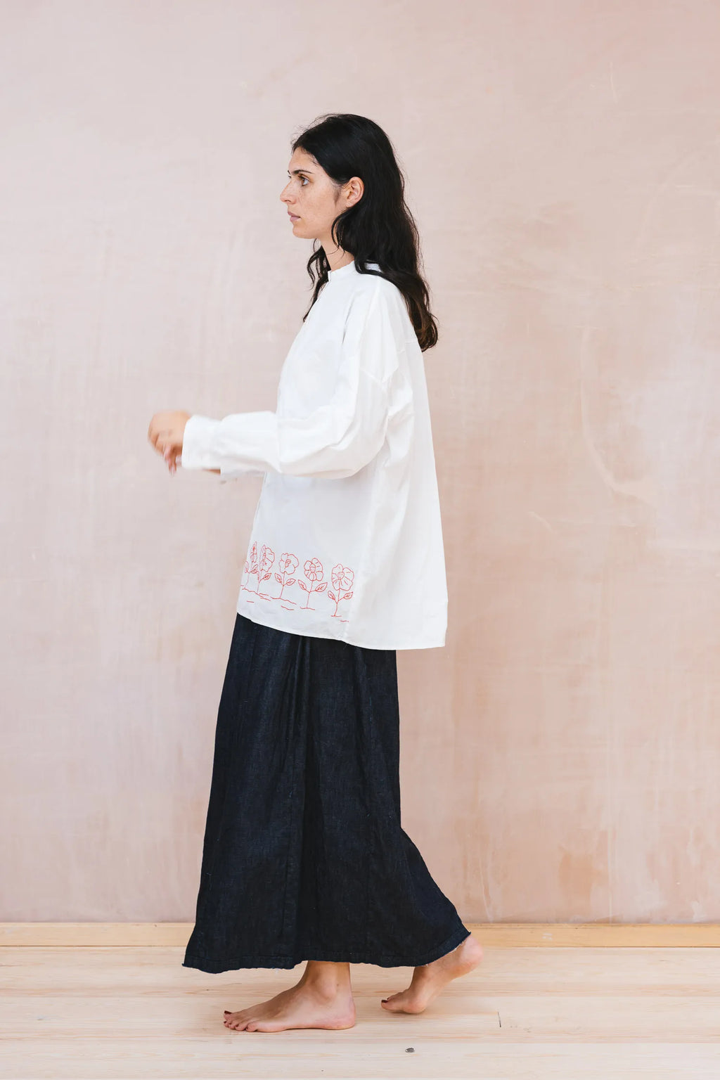 flowers button thru shirt kilberry cotton