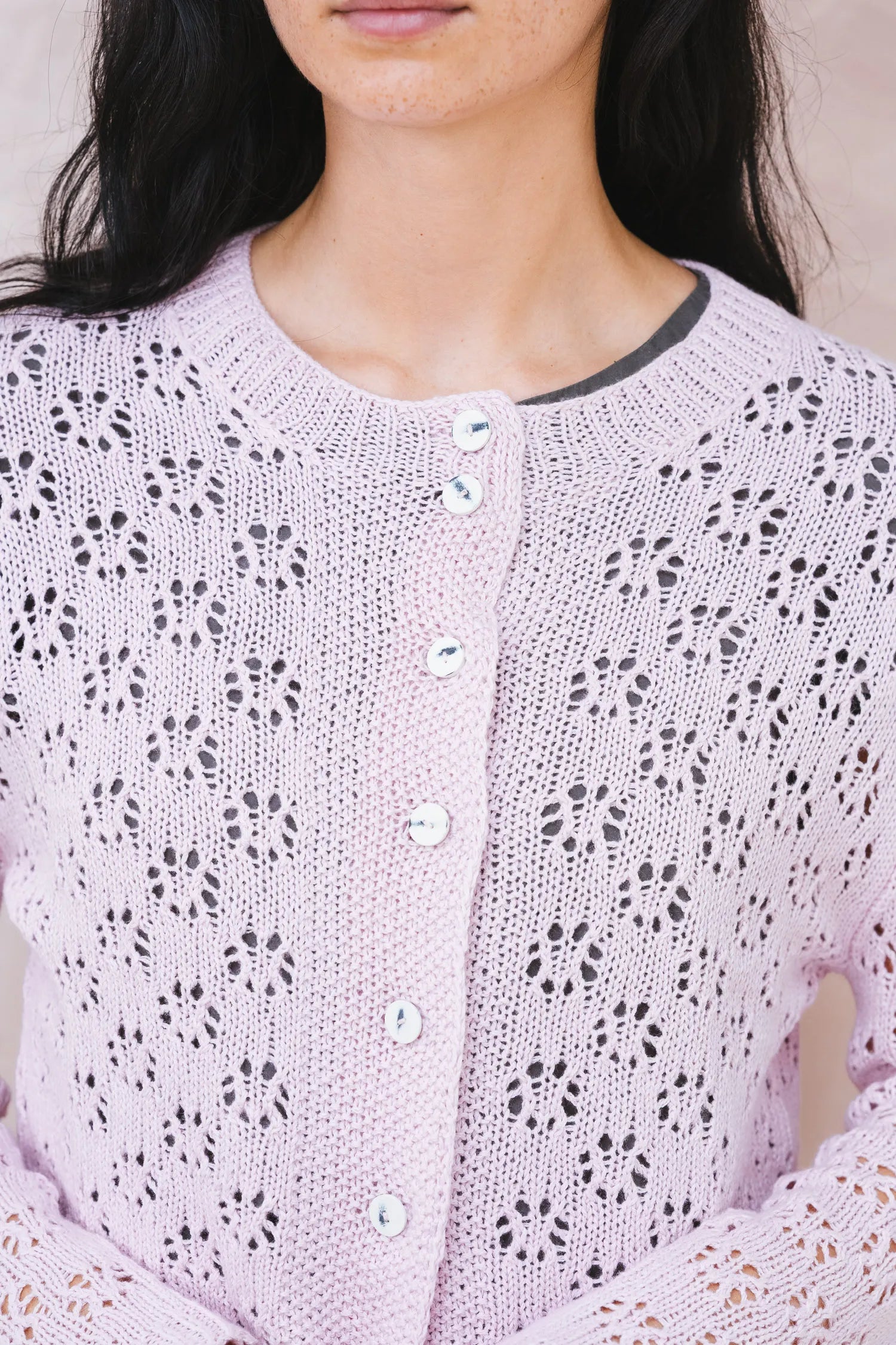 nickel cardigan lacey cotton cashmere