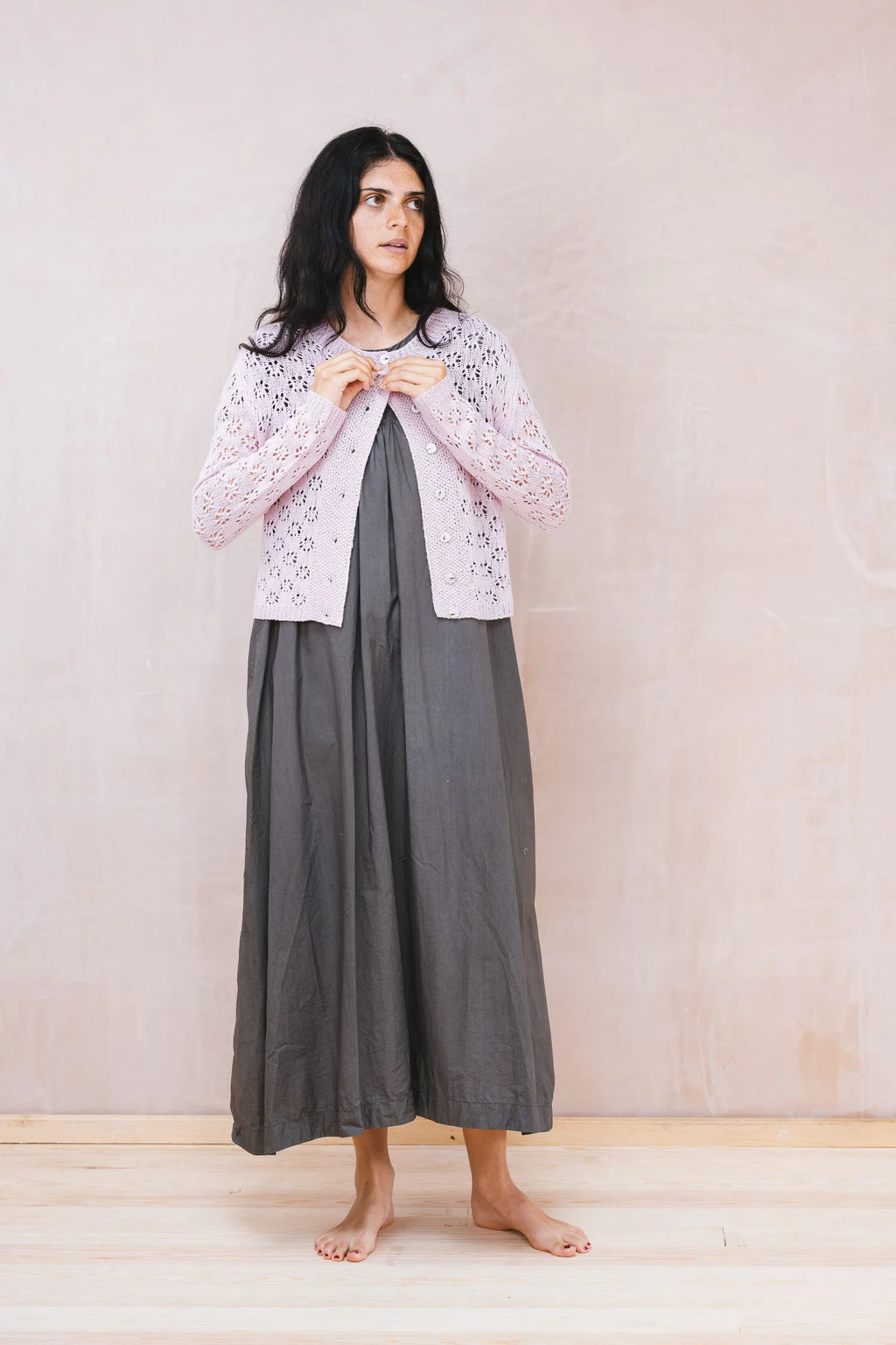 nickel cardigan lacey cotton cashmere