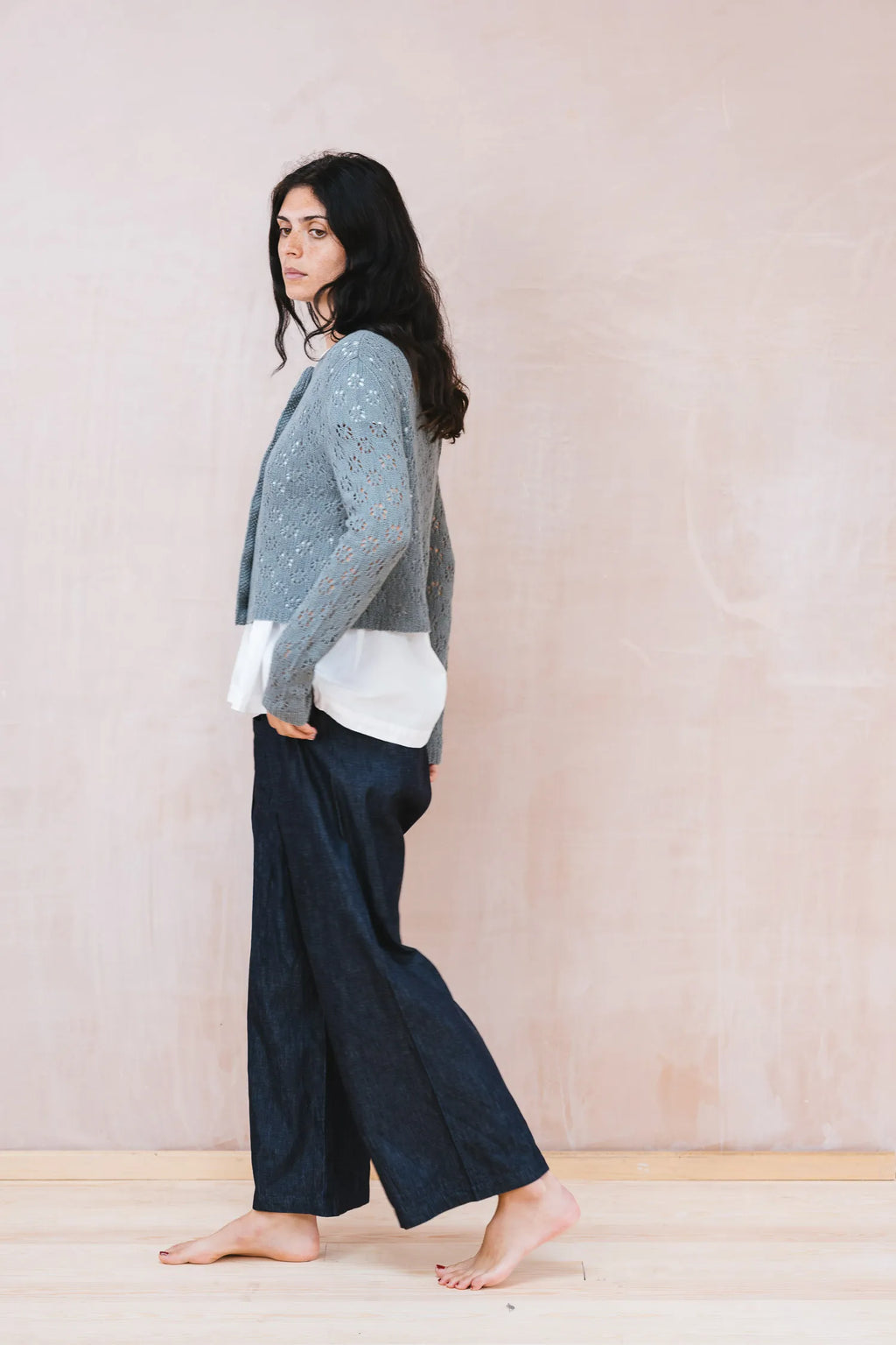 nickel cardigan lacey cotton cashmere