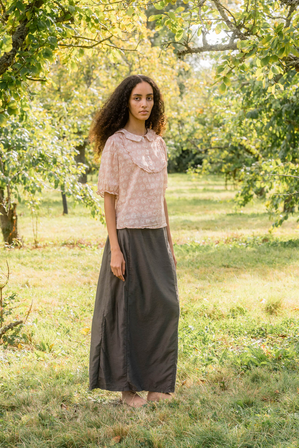 sale idle skirt long silk cotton satin image 2