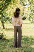 sale flare pants linen twill image 2