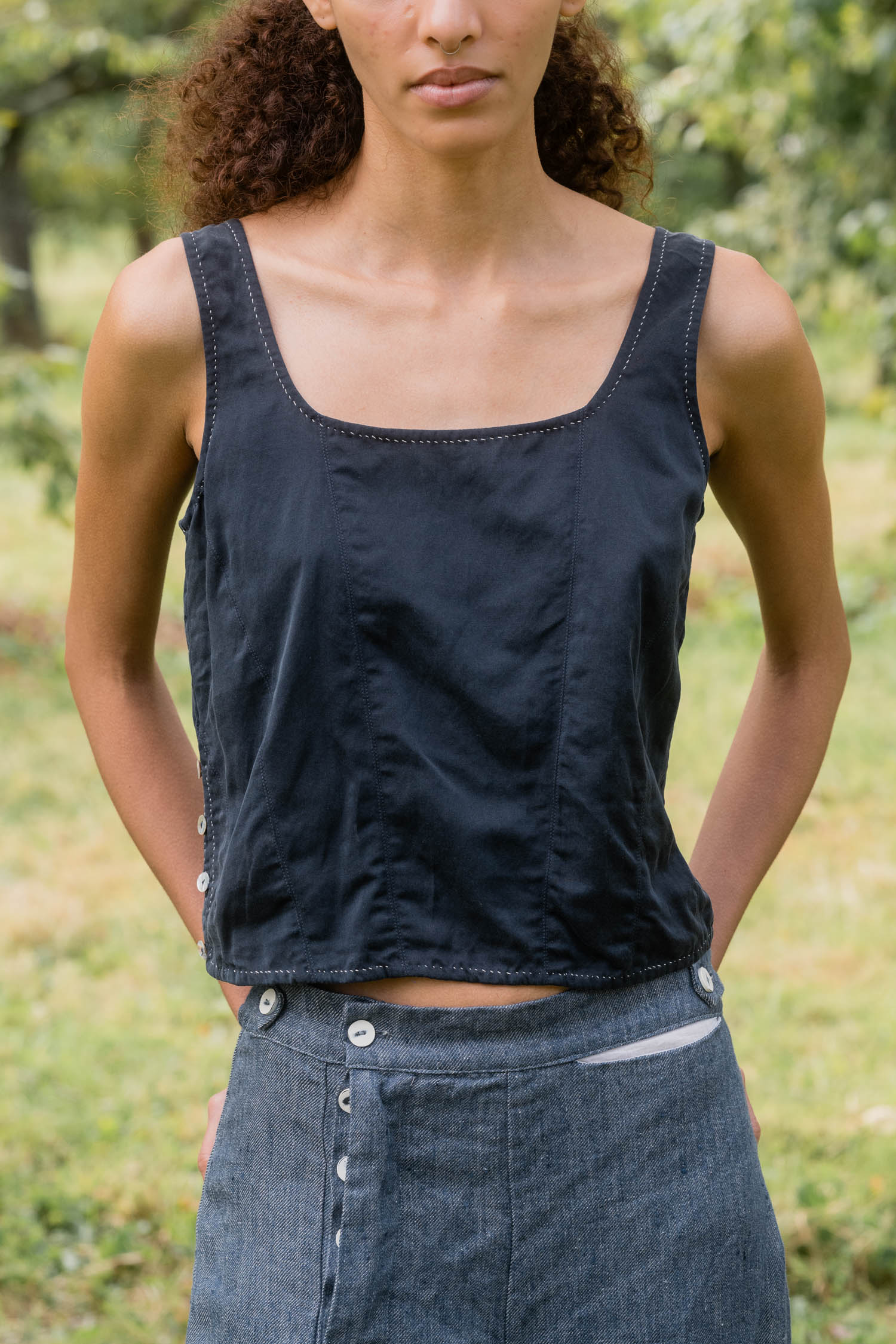 corset top silk cotton satin image 4