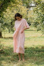 comfy yoke dress cotton tiny check image 1
