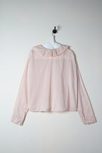 puckered collar blouse silk cotton satin image 3