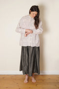button thru shirt cotton poplin rose print