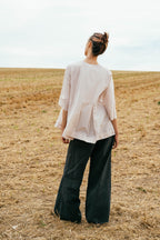 sale double pleat top cotton image 4
