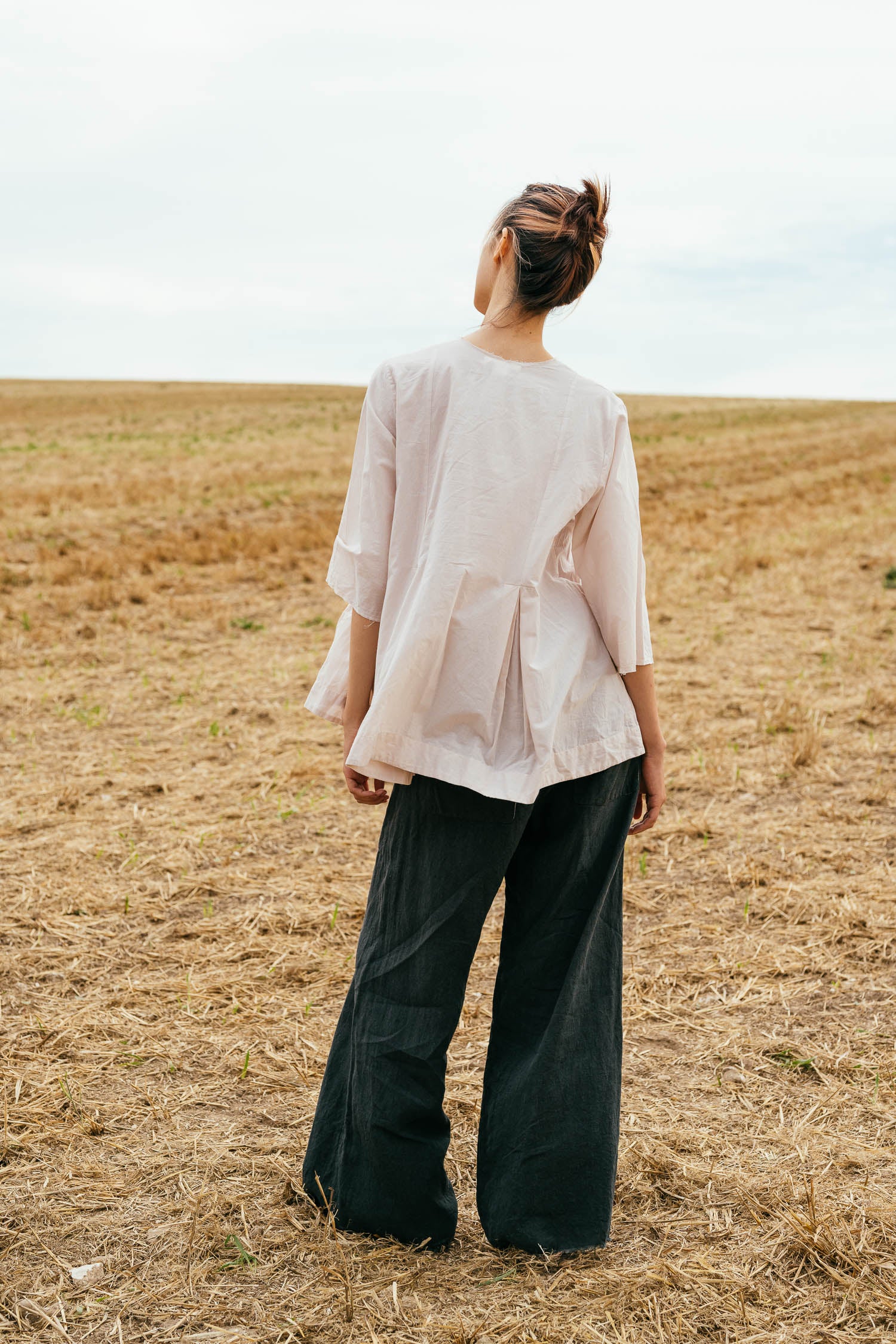 sale double pleat top cotton image 4