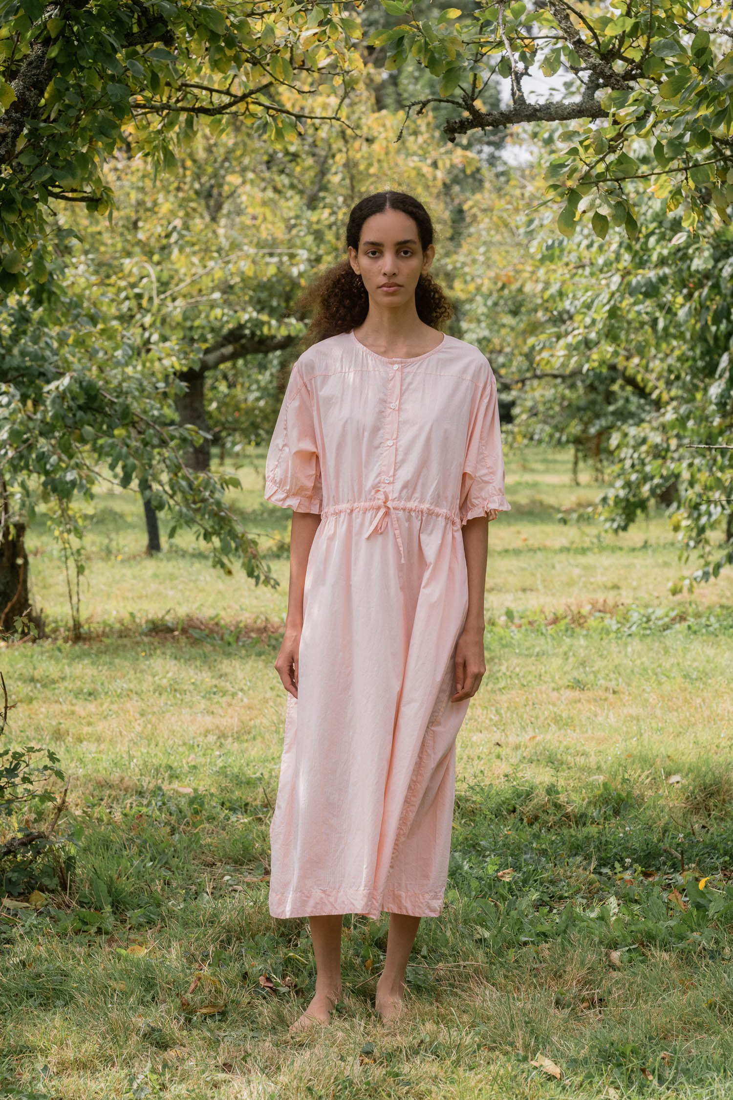 comfy yoke dress cotton tiny check image 0