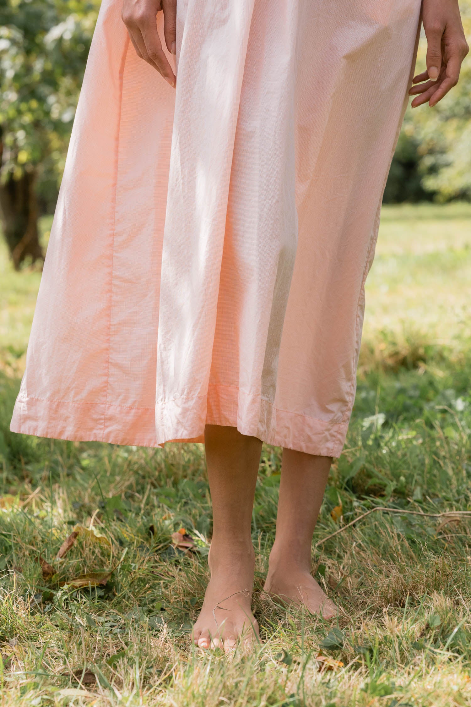 comfy yoke dress cotton tiny check image 8
