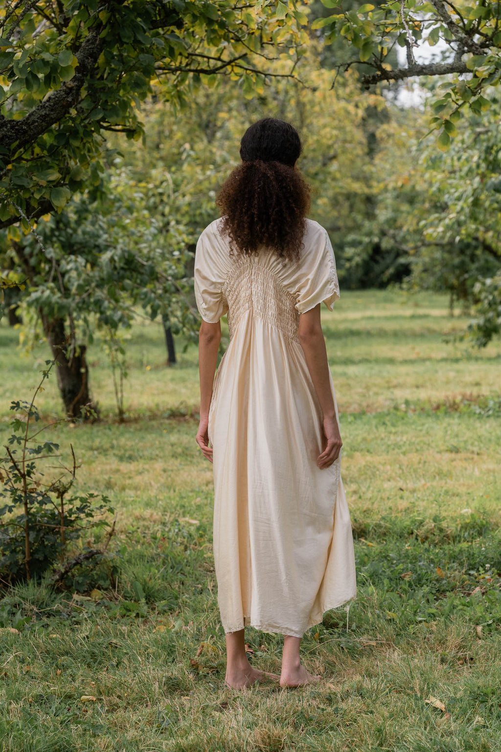 sale asymmetric moonbeam dress silk cotton satin image 2