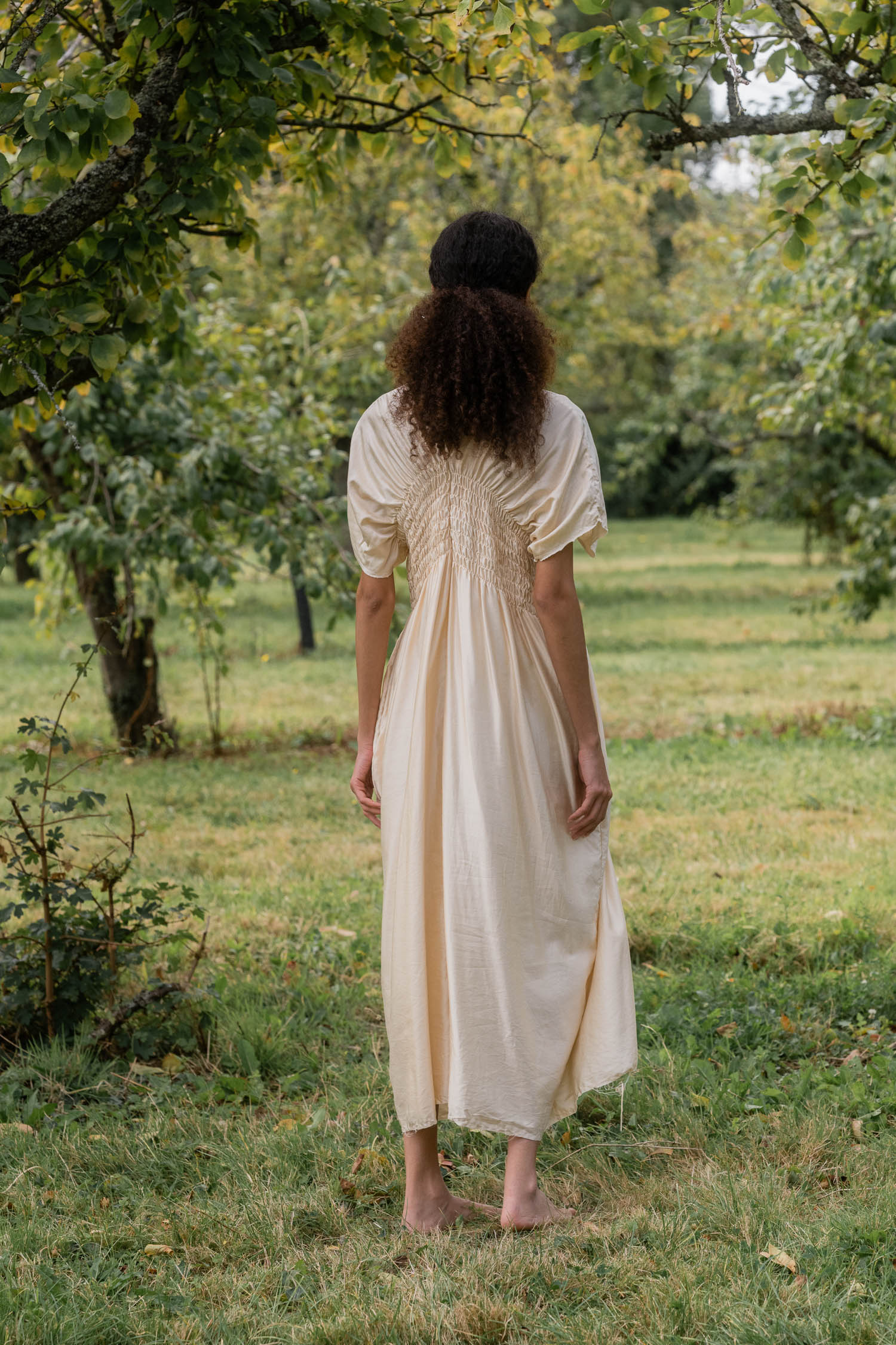 sale asymmetric moonbeam dress silk cotton satin image 2