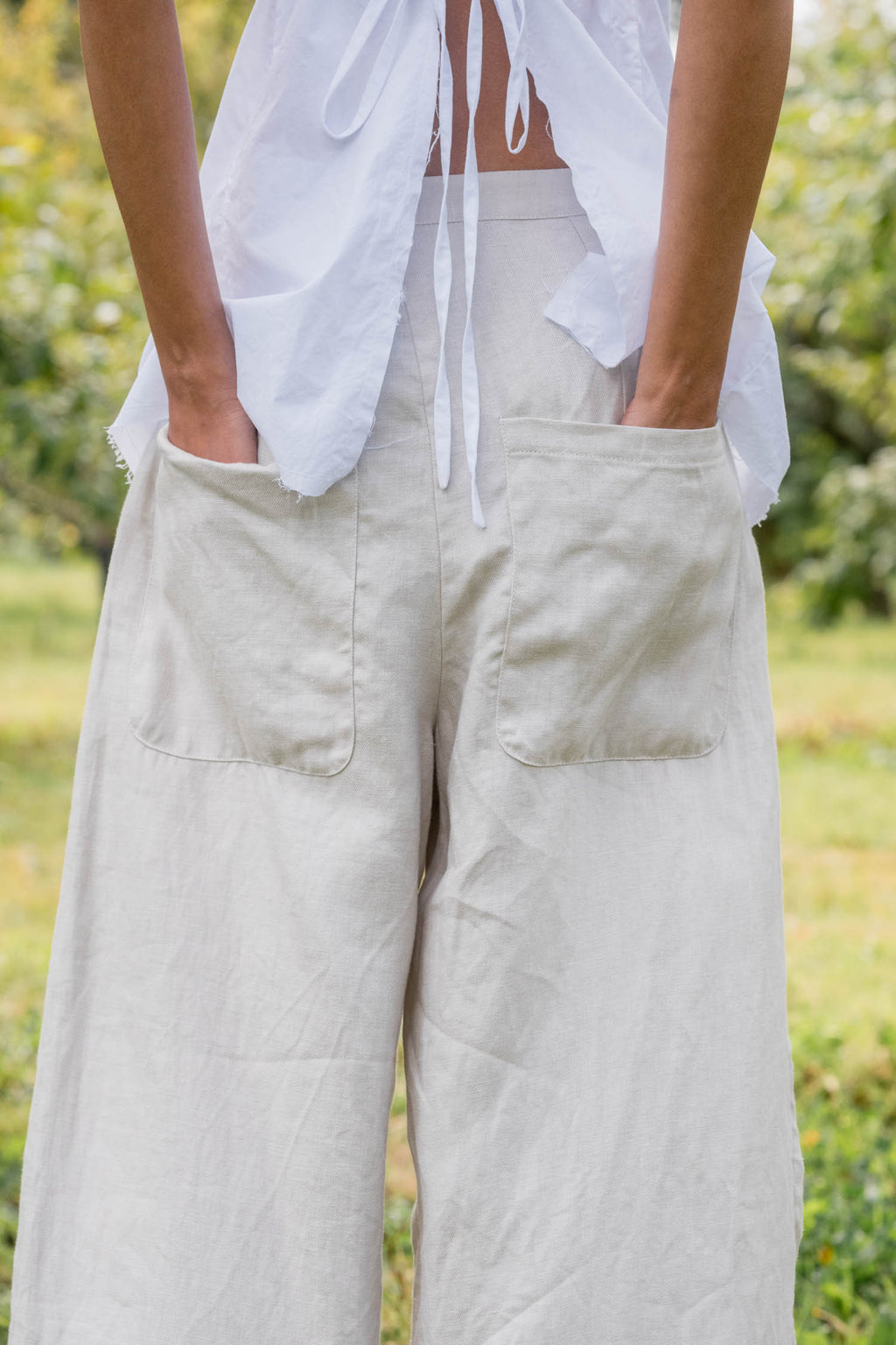 sale tailored line pants linen twill image 11