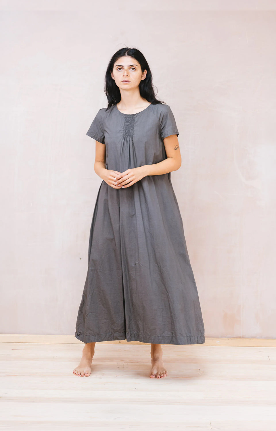 smock dress cotton poplin
