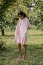 gathered dress cotton tiny check image 0