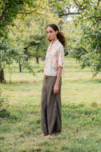sale flare pants linen twill image 1