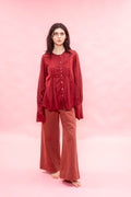AW26 BL 1001 pleat shirt silk cotton satin