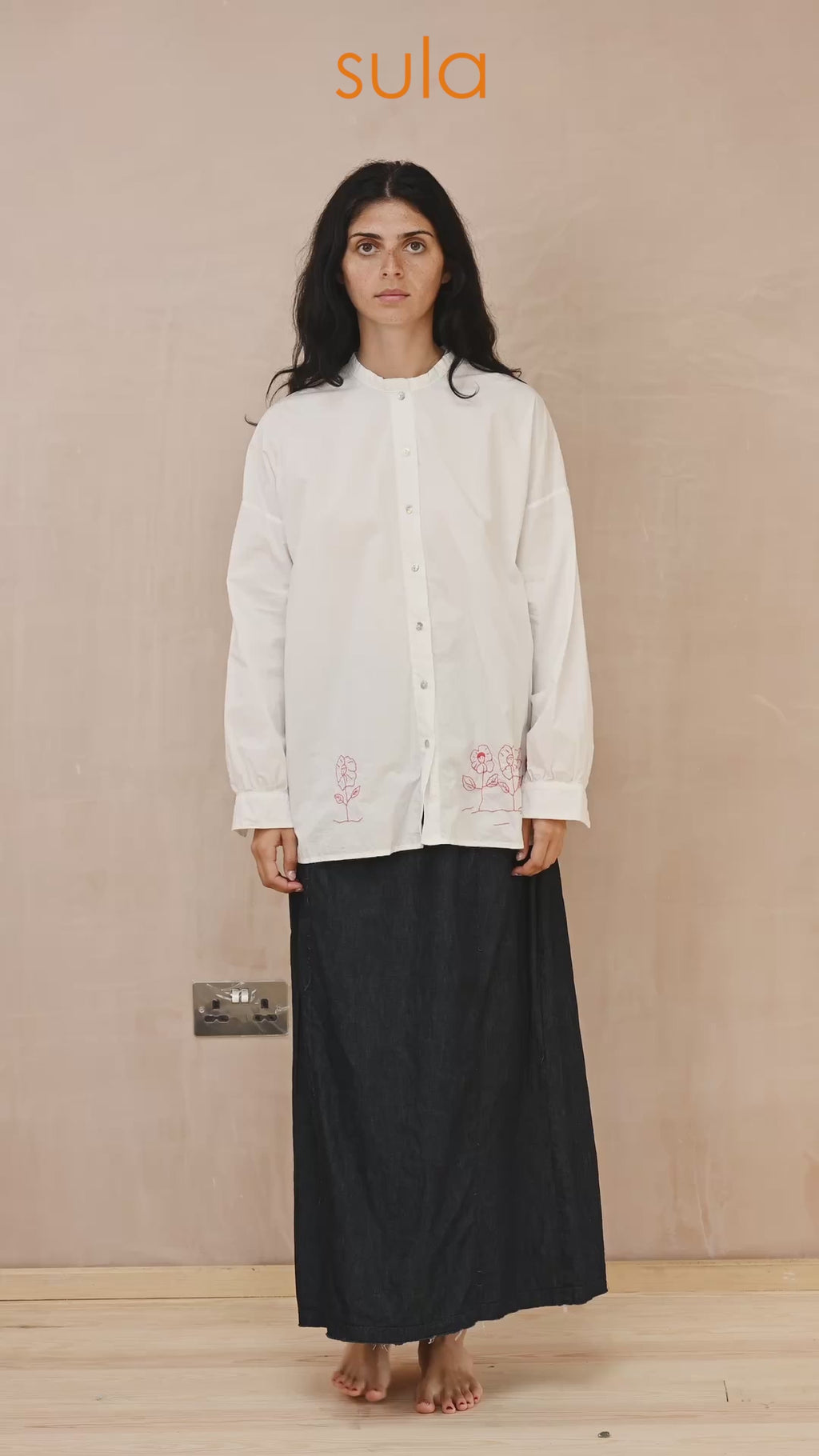 flowers button thru shirt kilberry cotton