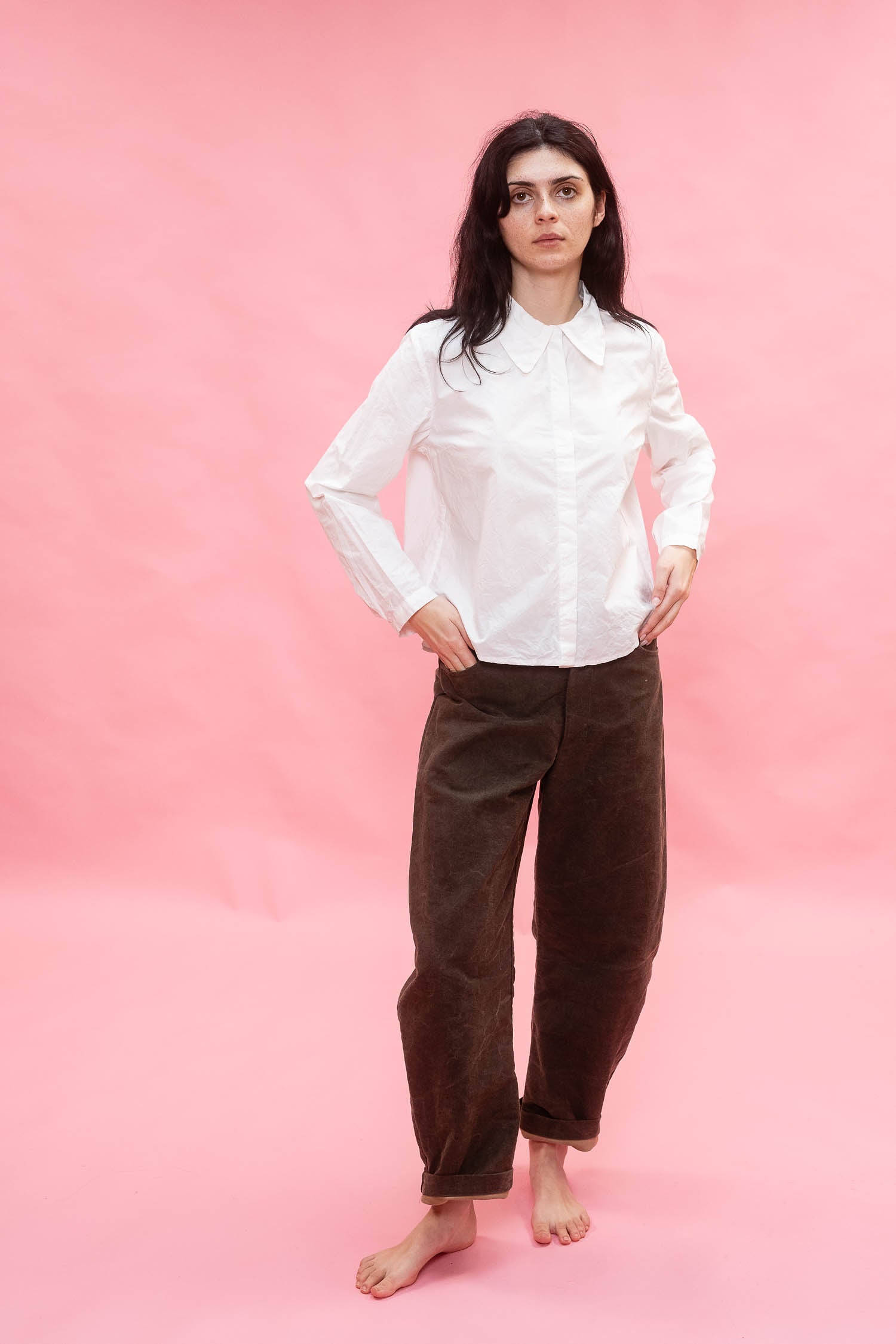 AW26 BL 1067 secret button shirt kilberry cotton