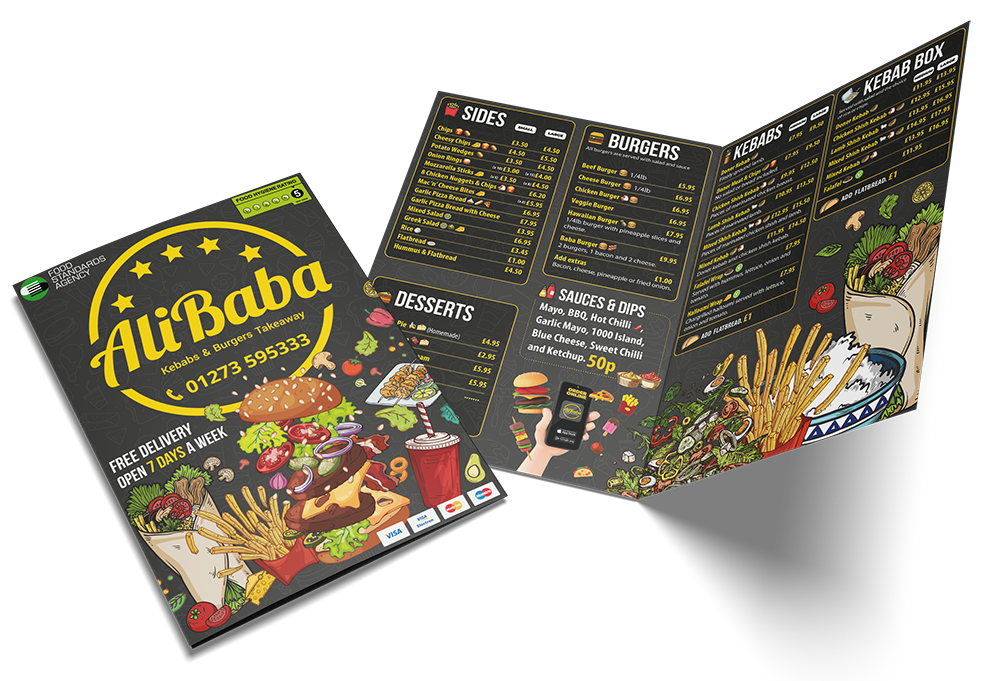 Food Menu - Takeaway Menu - Design and Print
